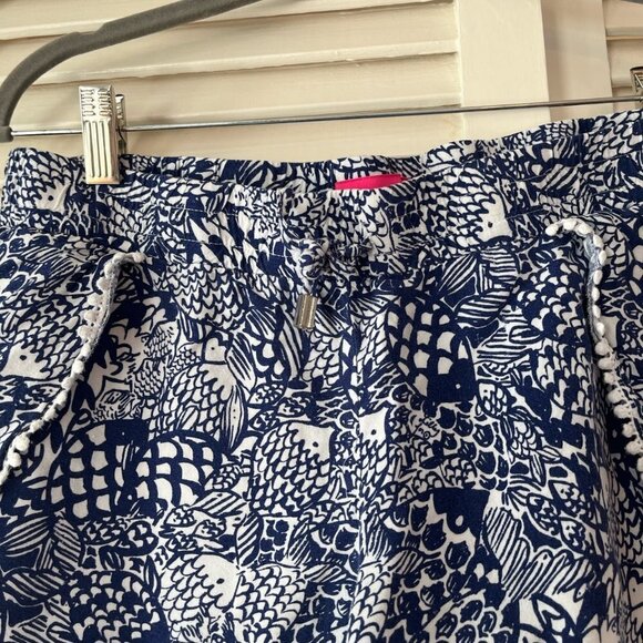 Lilly Pulitzer for Target blue white print pompom shorts medium - Picture 12 of 15